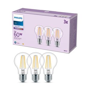Philips LED žiarovka E27 8W 850lm 4000K číra 3 ks