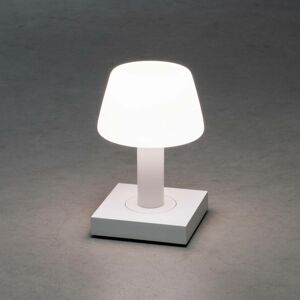 Stolová LED lampa Monaco exteriér, batéria, biela