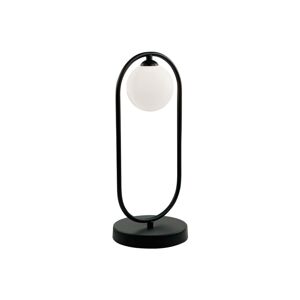 Stolová lampa Fancy so skleneným tienidlom, čierna