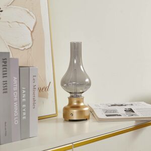 Lindby Maxentius LED lampa, zlatá/dymová batérie