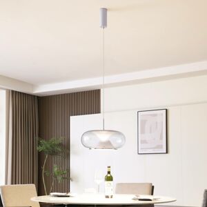 Závesné svietidlo Lucande Orasa LED, sklo, biela/čierna, Ø 43 cm