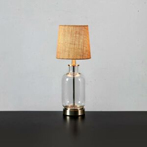 Stolová lampa Costero, priehľadná/prírodná, 43 cm