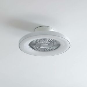 Lindby Smart LED stropný ventilátor Paavo, biely, tichý, Tuya