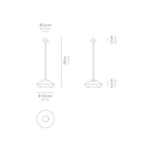 Zafferano Pina 3K nabíjateľná stolová lampa IP54 piesková