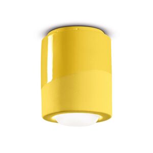 Stropné svietidlo PI, valcové, Ø 12,5 cm žlté
