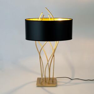 Oválna stolová lampa Elba, zlatá/čierna, výška 75 cm, železo