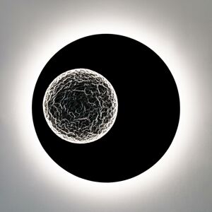 LED nástenné svietidlo Luna, hnedo-čierno-strieborné, Ø 120 cm, železo