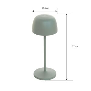 Nabíjateľná stolová lampa Lindby Arietty LED, šalviovo zelená, sada 2 ks