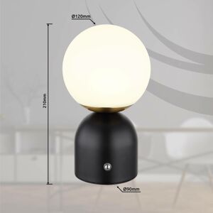 Nabíjateľná stolná lampa Julsy LED, čierna, výška 21 cm, kov, CCT