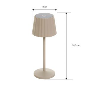 Nabíjacia stolová lampa Lindby Esali LED, pieskovo béžová, sada 2 ks