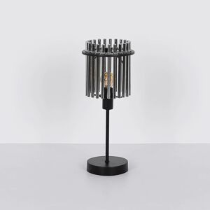 Stolná lampa Gorley, výška 37,5 cm, dymovo sivá, sklo/kov