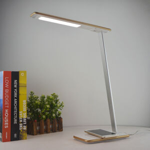 Aluminor Lampa LED na písací stôl Orbit s indukciou, zlatá