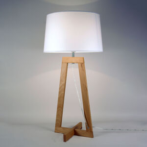 Aluminor Stolná lampa Sacha LT z textilu a dreva