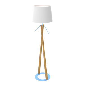 Lampa Zazou LS textilné tienidlo modrý podstavec