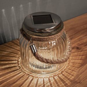 Solárna sklená LED stolová lampa Jar