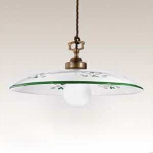 Závesná lampa Bassano, 1-plameňová, zelené detaily