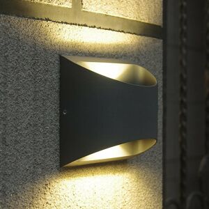 Polkruh LED vonkajšia nástenná lampa Dodd hliník