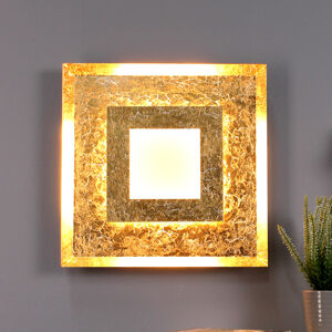 Nástenné LED svietidlo Window, 39 x 39 cm, zlaté