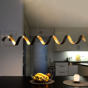 LED závesné svietidlo Helix, čierno–zlatá, 125 cm