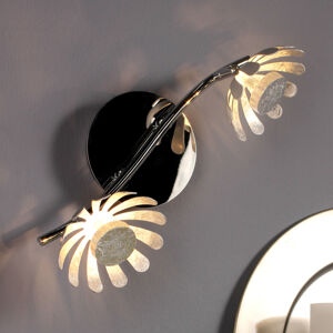 Nástenné LED svietidlo Bloom, 2-plameňové striebro