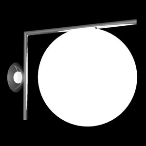 FLOS IC C/W2 nástenná lampa, čierna Ø 30 cm