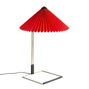 HAY Matin 380 stolová LED lampa plisé, červená