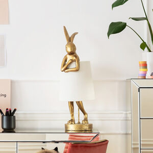 KARE Animal Rabbit stolná lampa zlatá/biela