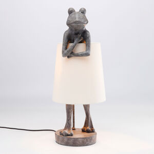 KARE Animal Frog stolná lampa sivá