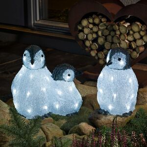 Akrylové LED figúrky Rodina tučniakov súprava 3 ks