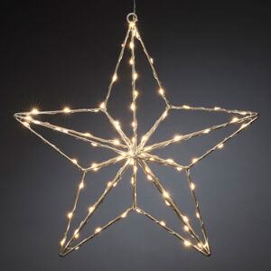 LED dekoratívne svetlo strieborná hviezda 37x36 cm