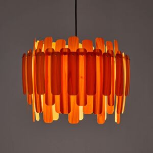 LZF Maruja drevená závesná lampa, oranžová