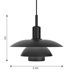 Louis Poulsen PH 5/5 závesná lampa, čierna E27