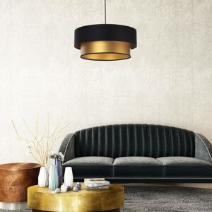 Závesná lampa Dorina, čierna/zlatá, Ø 40 cm