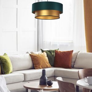 Závesná lampa Dorina, zelená/zlatá, Ø 50 cm