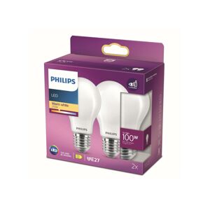 Philips LED žiarovka E27 10,5W 2 700K opálová 2 ks