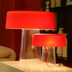 Prandina Glam stolová lampa 48 cm číra/červená