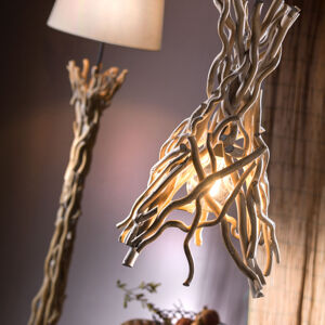 ONLI Závesná lampa Agar s tienidlom a drevom