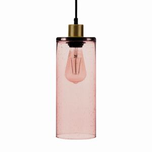 Závesná lampa Sóda sklenený valec, ružová Ø 12 cm