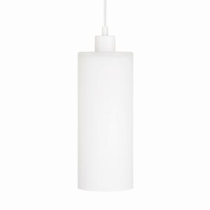 Závesná lampa Sóda sklenený valec, biela Ø 12 cm