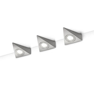 Podlinkové LED svietidlo Ecco 3 ks, nikel matný