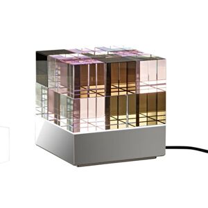 TECNOLUMEN Cubelight stolová LED, ružová/čierna