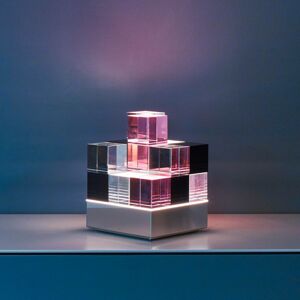 TECNOLUMEN Cubelight Move stolová, ružová/čierna