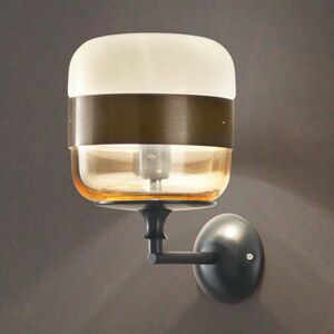 Dizajnová nástenná lampa Futura zo skla, bronz