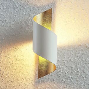 Kovová LED nástenná lampa, bielo-zlatá