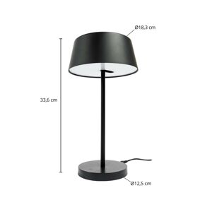 Lindby Milica stolová LED lampa, čierna, stmieva