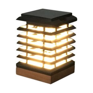 Solárna stolná LED lampa Tekura z teakového dreva