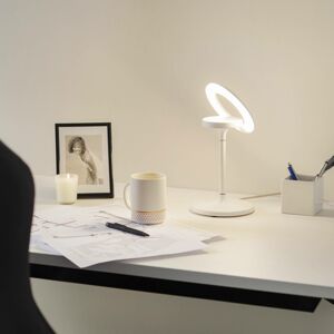 Stolná LED lampa Filigree, otočná/výkyvná, biela