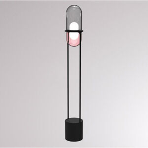 Pille stojaca LED lampa sivá/ružová