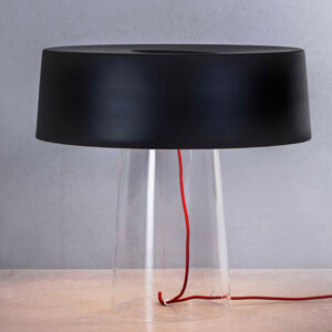 Prandina Glam stolová lampa 48 cm číra/čierna