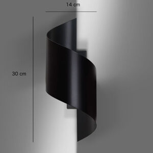 Nástenné svietidlo Spiner tvar špirály, čierne